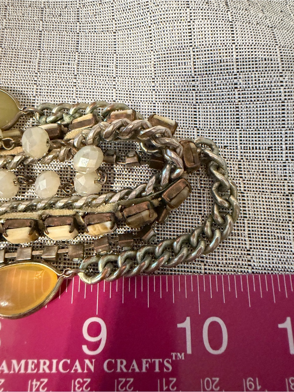 Loft Layered Yellow and Cream Multi-Strand Necklace - Picture 4 of 5